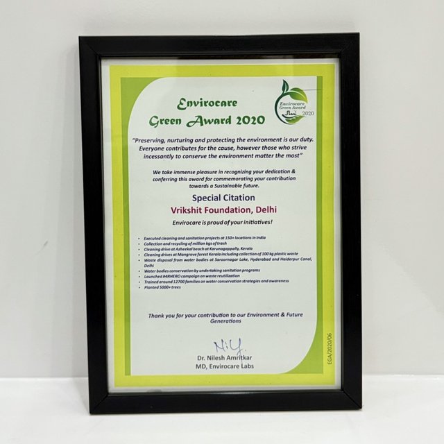 Envirocare Green Award 2020